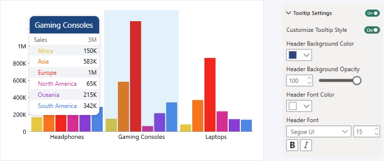 Tooltip Header Settings - Custom