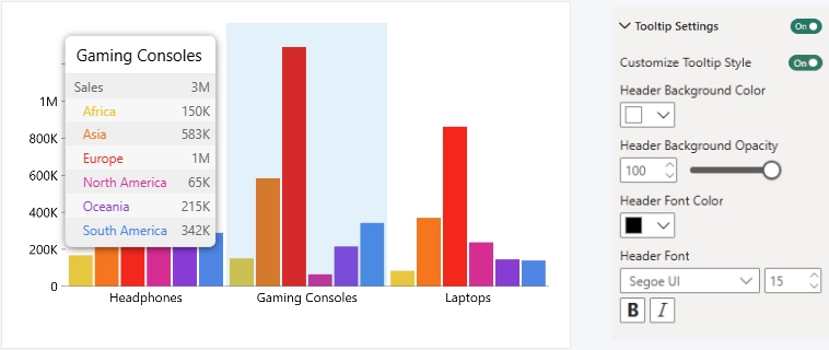 Tooltip Header Settings - Default