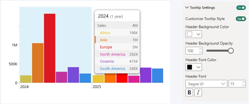 Tooltip Header Settings - Default