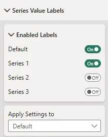 Line: Apply Series Value Label Settings Apply Settings To options for Drill Down Line PRO series value labels
